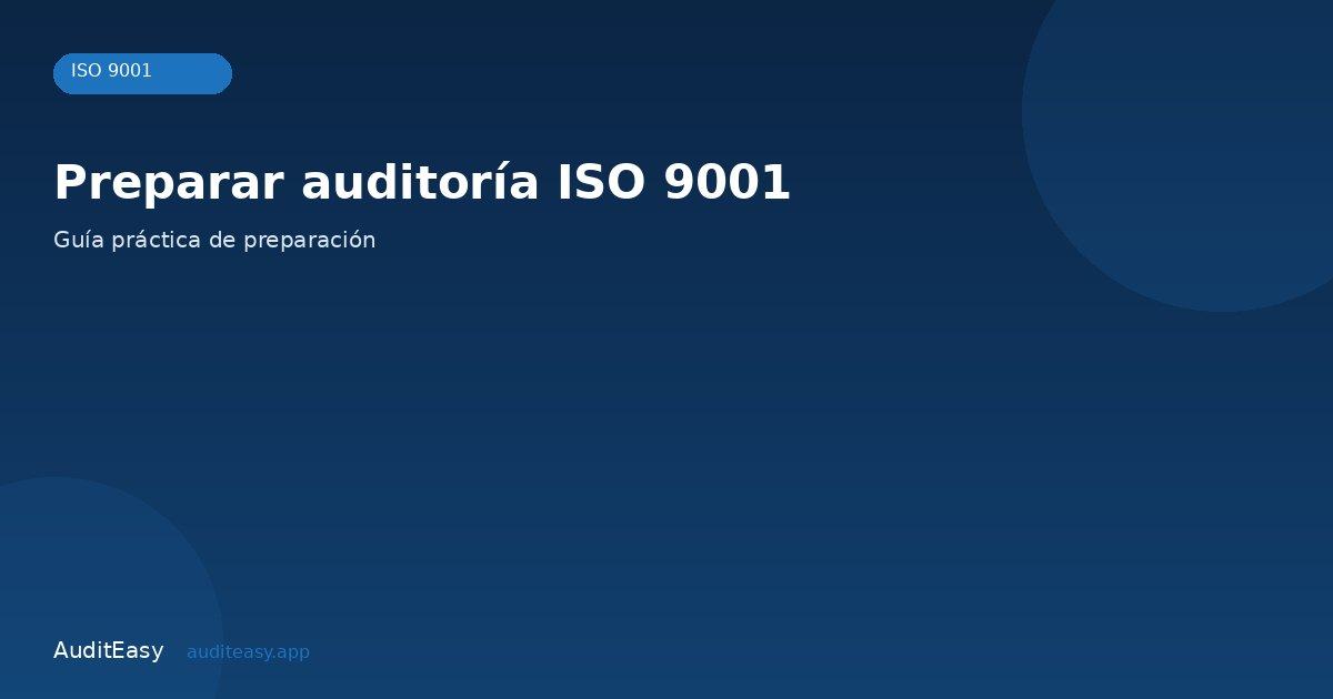 Preparación auditoría ISO 9001 Preparación auditoría ISO 9001